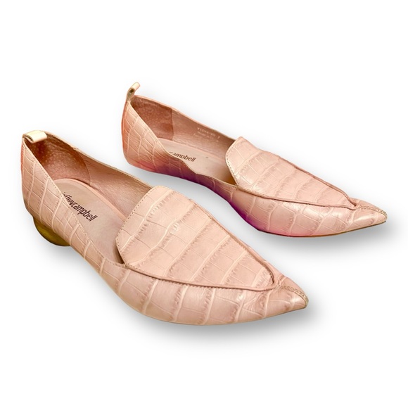 Jeffrey Campbell Vinnie Pointed Toe Loafer pink reptile, sz 6.5 - Picture 4 of 6
